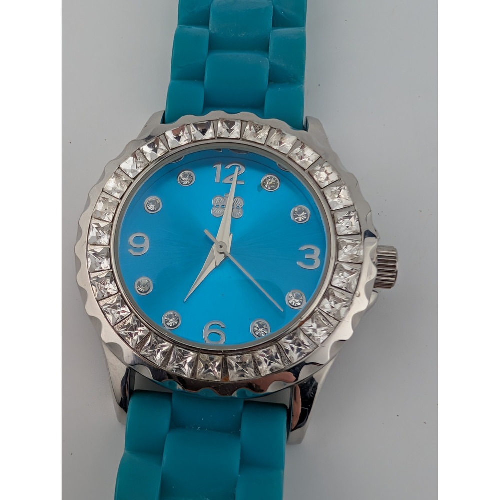 Curations Watch Women 38mm Case Crystal Bezel Blue Band-‎ New Battery - Picture 5 of 9